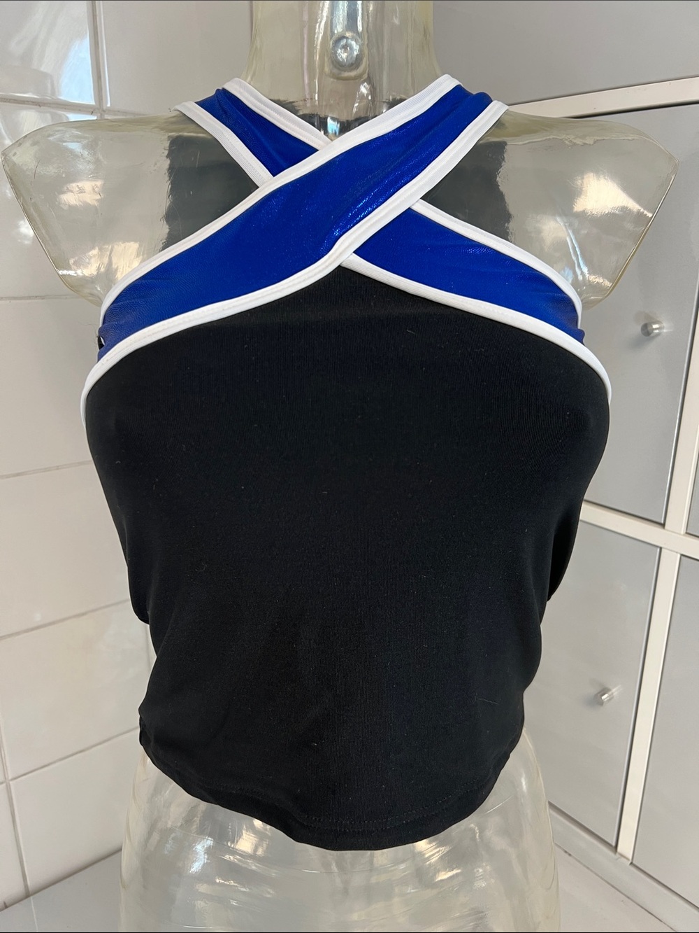 Metallic/Spandex Choker Shell Uniform Top M NWOT Cheer & Dance